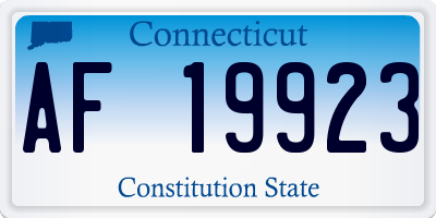 CT license plate AF19923