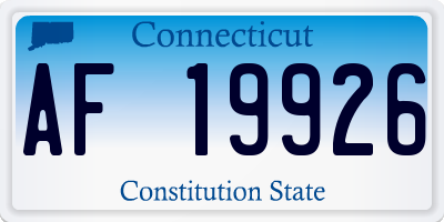 CT license plate AF19926