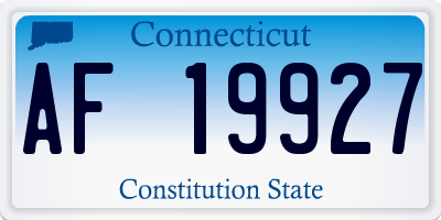 CT license plate AF19927