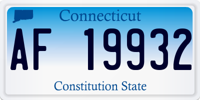 CT license plate AF19932