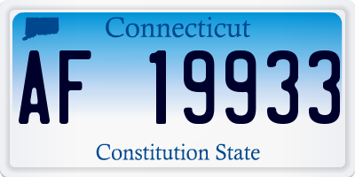 CT license plate AF19933