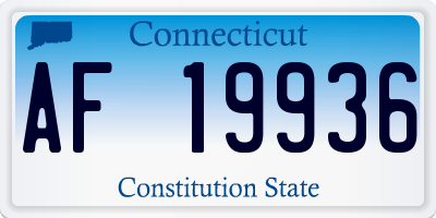 CT license plate AF19936