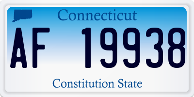 CT license plate AF19938