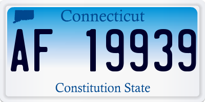 CT license plate AF19939