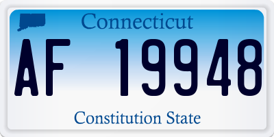 CT license plate AF19948