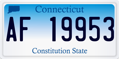 CT license plate AF19953