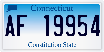 CT license plate AF19954