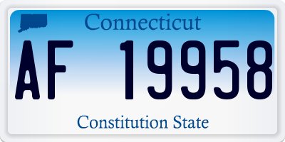CT license plate AF19958