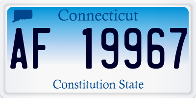 CT license plate AF19967