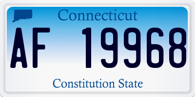 CT license plate AF19968