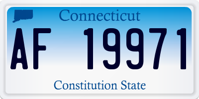 CT license plate AF19971