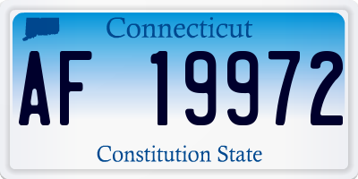CT license plate AF19972