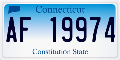 CT license plate AF19974