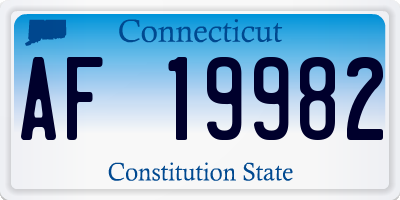 CT license plate AF19982