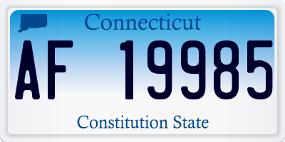 CT license plate AF19985