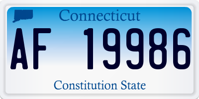 CT license plate AF19986