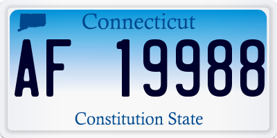CT license plate AF19988
