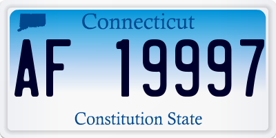 CT license plate AF19997