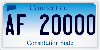 CT license plate AF20000