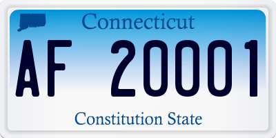 CT license plate AF20001
