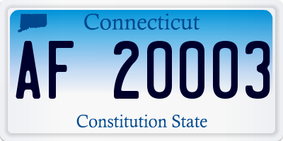 CT license plate AF20003