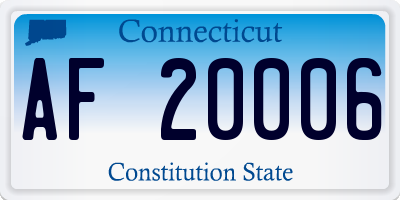 CT license plate AF20006