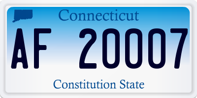 CT license plate AF20007