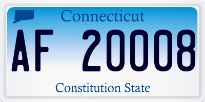 CT license plate AF20008