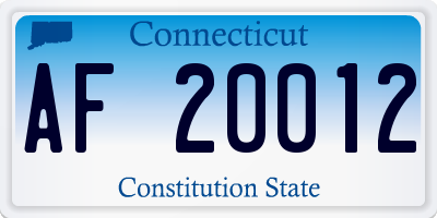 CT license plate AF20012