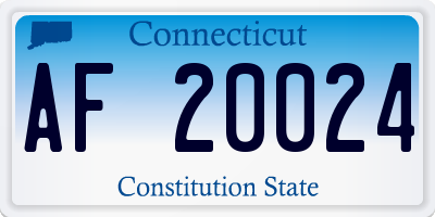 CT license plate AF20024