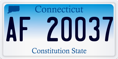 CT license plate AF20037