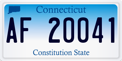 CT license plate AF20041