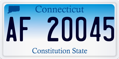 CT license plate AF20045