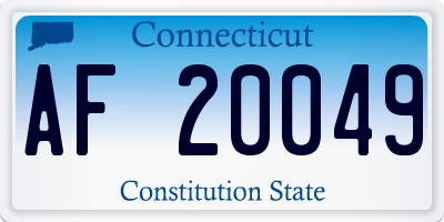 CT license plate AF20049