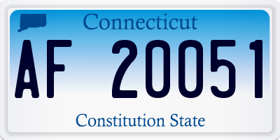 CT license plate AF20051