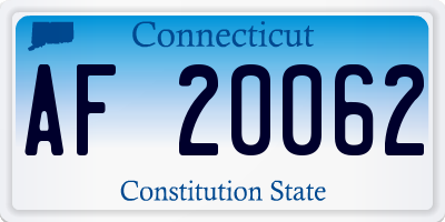 CT license plate AF20062