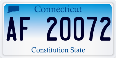 CT license plate AF20072