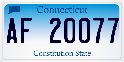 CT license plate AF20077
