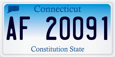 CT license plate AF20091