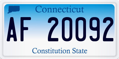 CT license plate AF20092