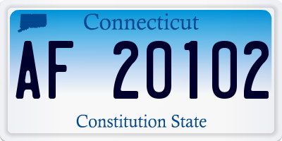 CT license plate AF20102