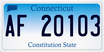 CT license plate AF20103