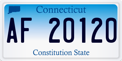 CT license plate AF20120