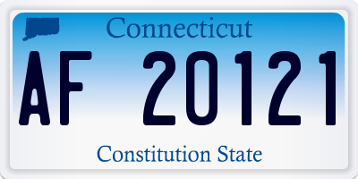 CT license plate AF20121