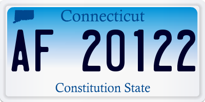 CT license plate AF20122