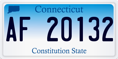 CT license plate AF20132