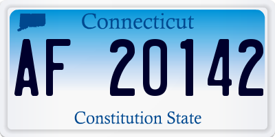 CT license plate AF20142