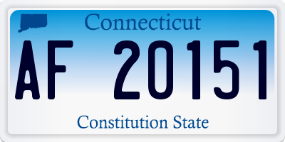 CT license plate AF20151