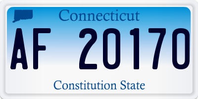 CT license plate AF20170