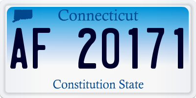 CT license plate AF20171